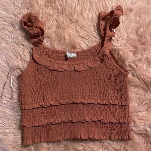 Smocked Moroccan Crop Top